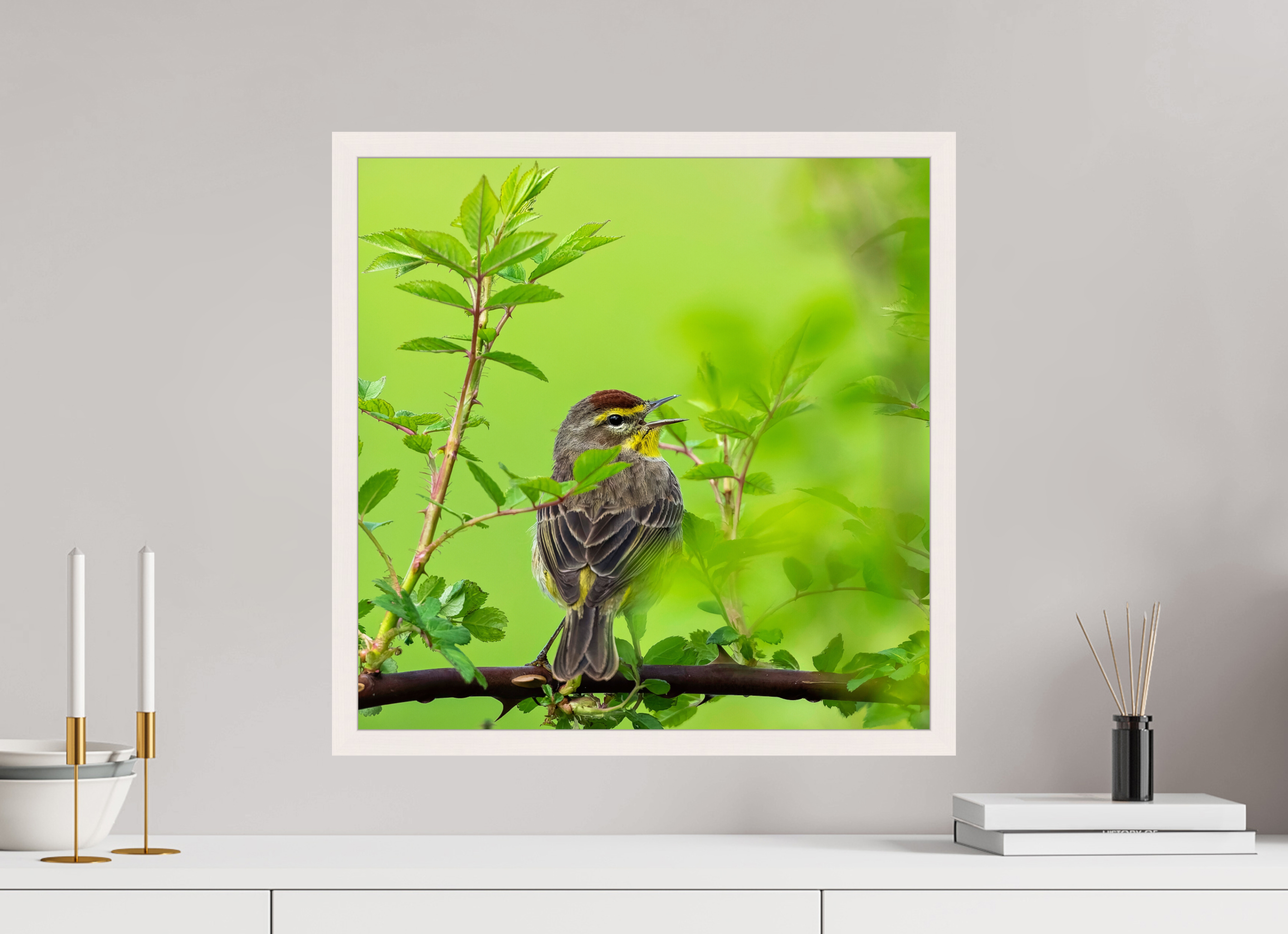 20 x 20″, Gallery Frame Palm in the Roses