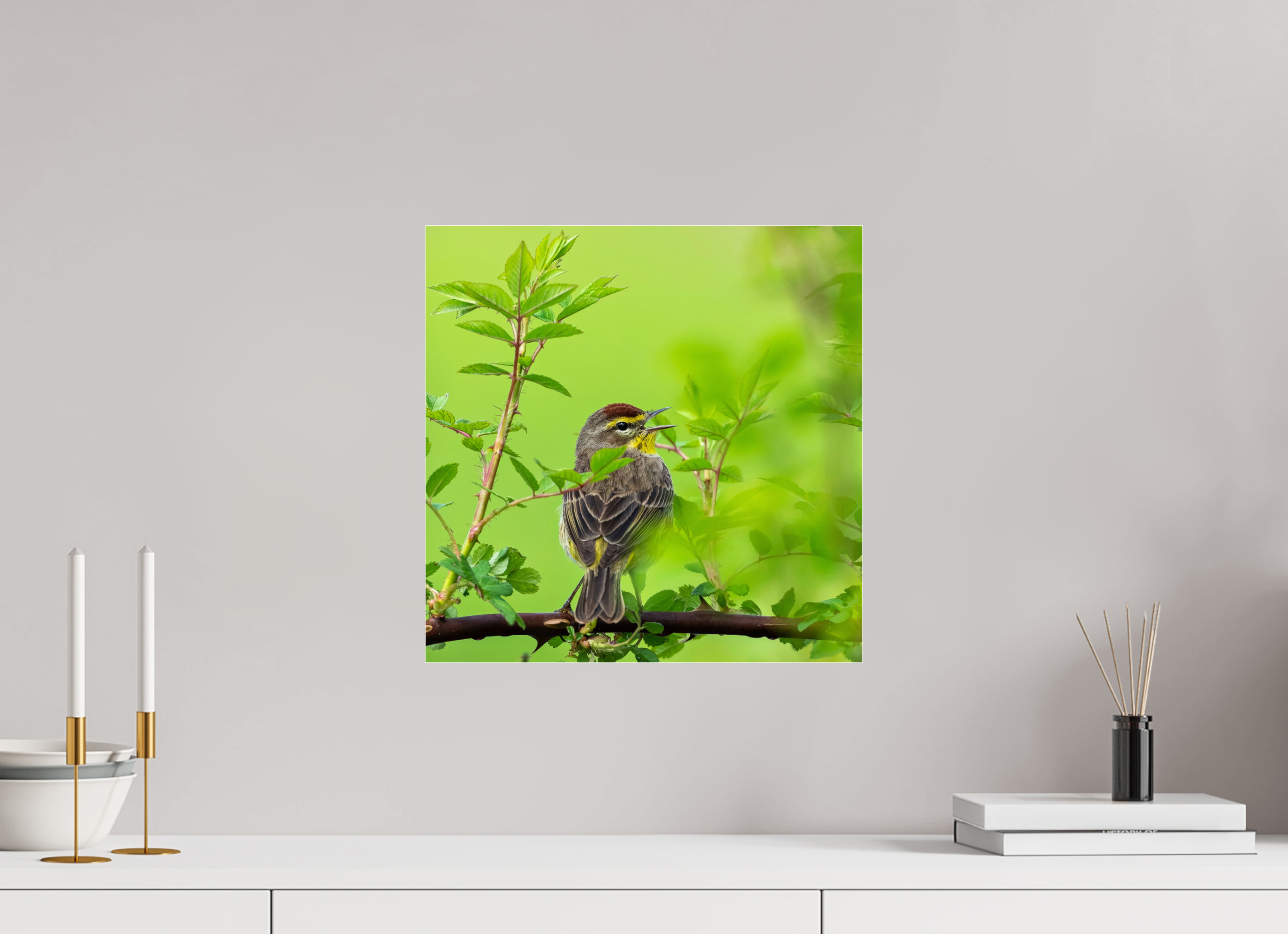 15 x 15″, Print Under Acrylic Glass Palm in the Roses