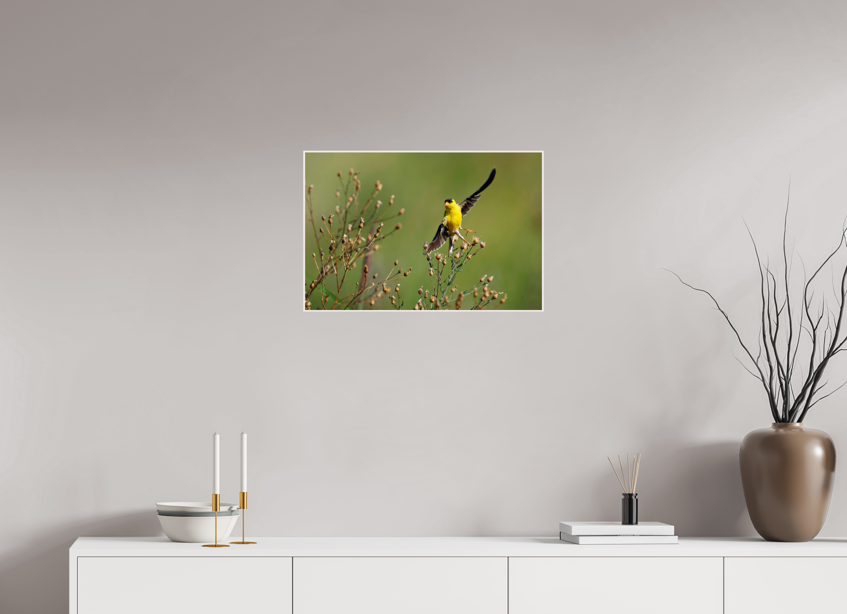 24 x 16″, Solid Wood ArtBox Goldie Takes Flight